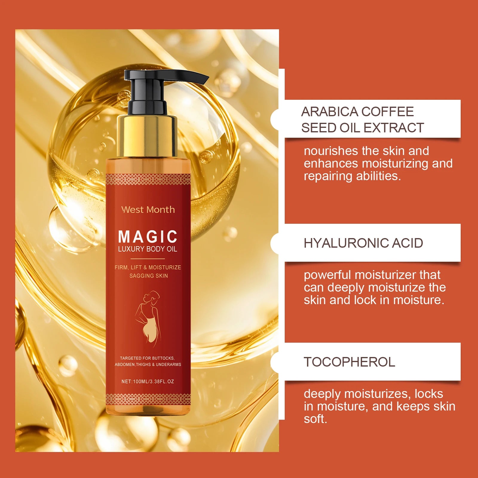 WEST MONTH Magic Luxury Body Oil – Winter Moisturizing & Firming Care