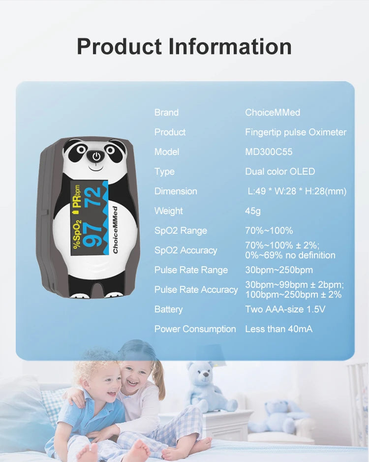 Pediatric Finger Pulse Oximeter – SpO2 & Heart Rate Monitor (OLED Display)