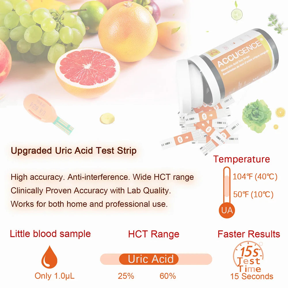 4-in-1 Test Strips for PM800 – Blood Glucose, Ketone, Hemoglobin & Uric Acid