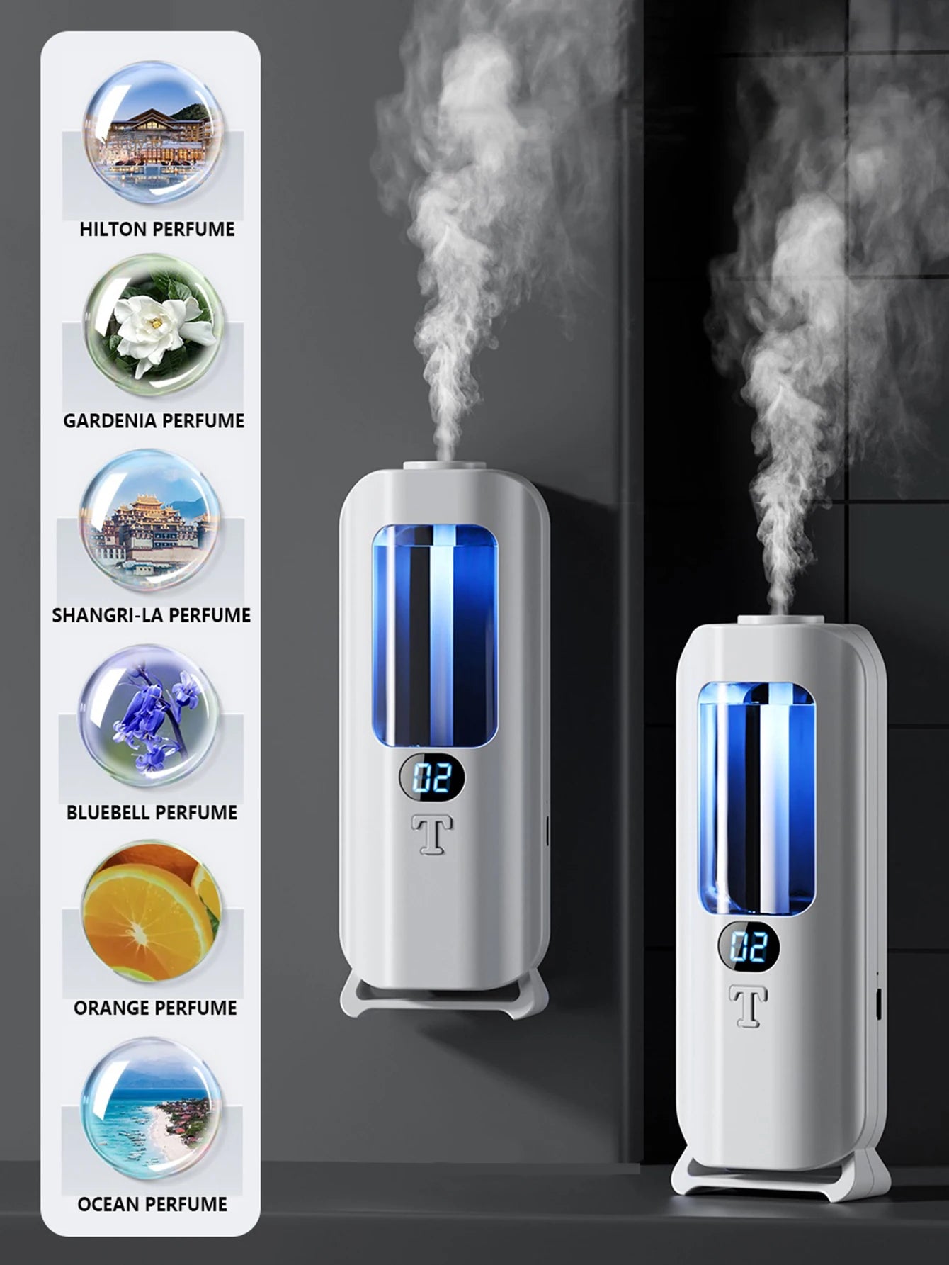 Automatic Aromatherapy Humidifier – Digital Display & LED Lights
