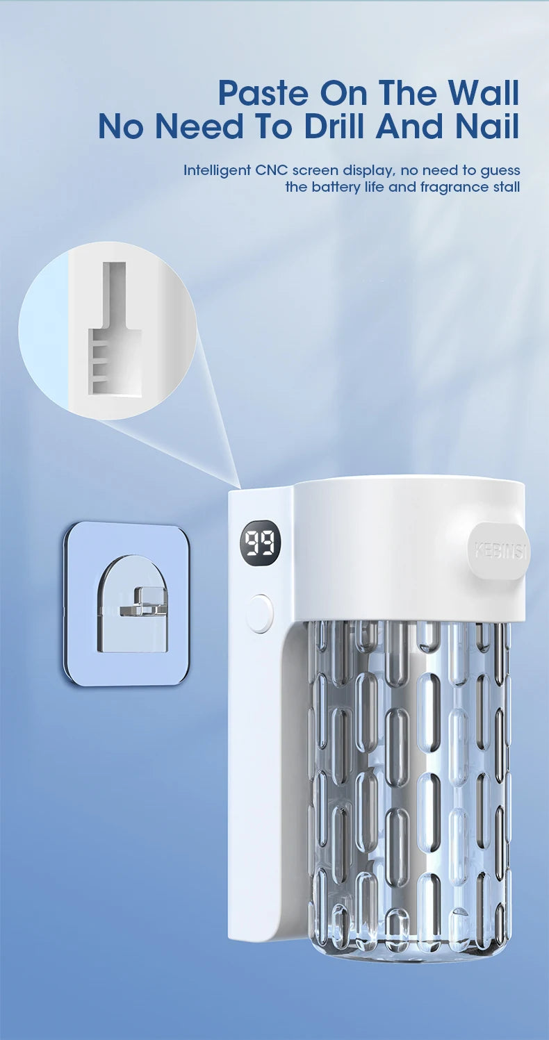 Rechargeable Wall-Mounted Aromatherapy Diffuser – 5-Mode Air Purifier