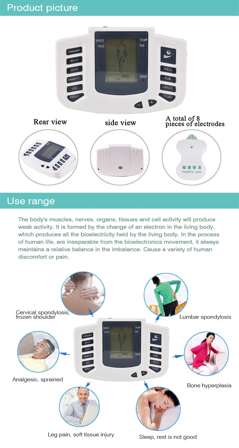 EMS TENS Muscle Stimulator – 16 Pads, 10-Level Pulse Therapy Machine