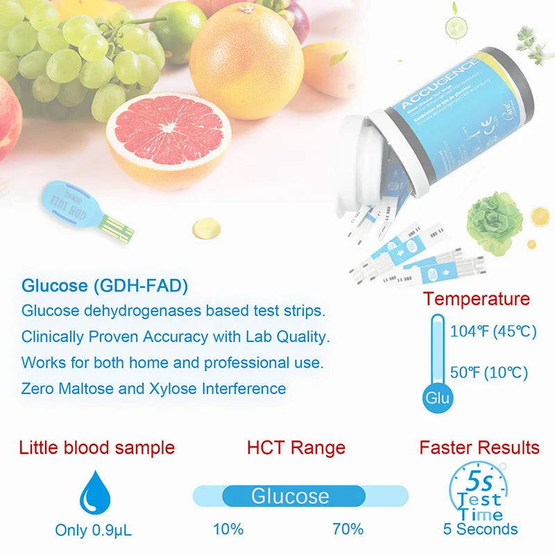 4-in-1 Test Strips for PM800 – Blood Glucose, Ketone, Hemoglobin & Uric Acid