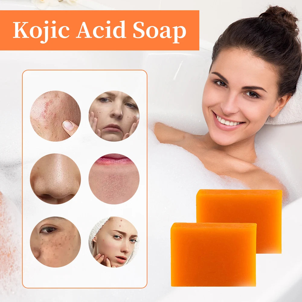 2Pcs Handmade Kojic Acid Soap – Mild Brightening Exfoliator