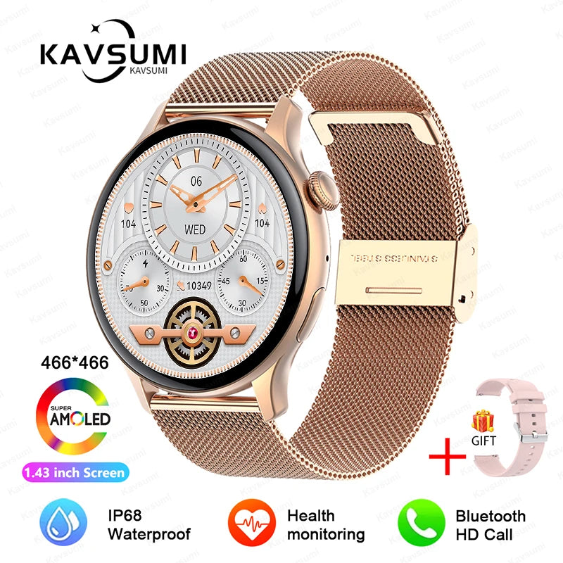2024 NFC Smartwatch for Women – 466x466 GPS Fitness Tracker