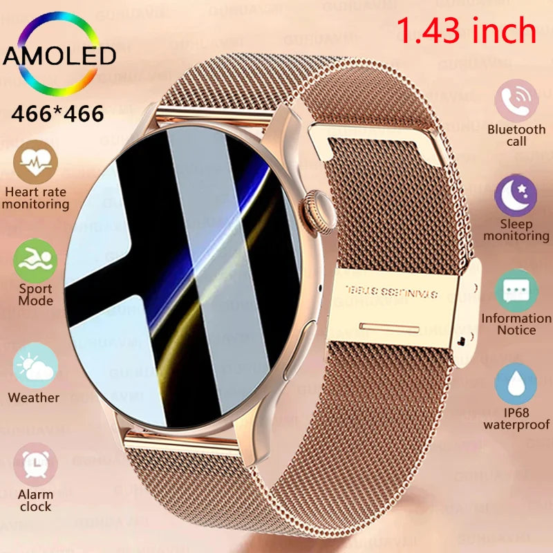 2024 NFC Smartwatch for Women – 466x466 GPS Fitness Tracker