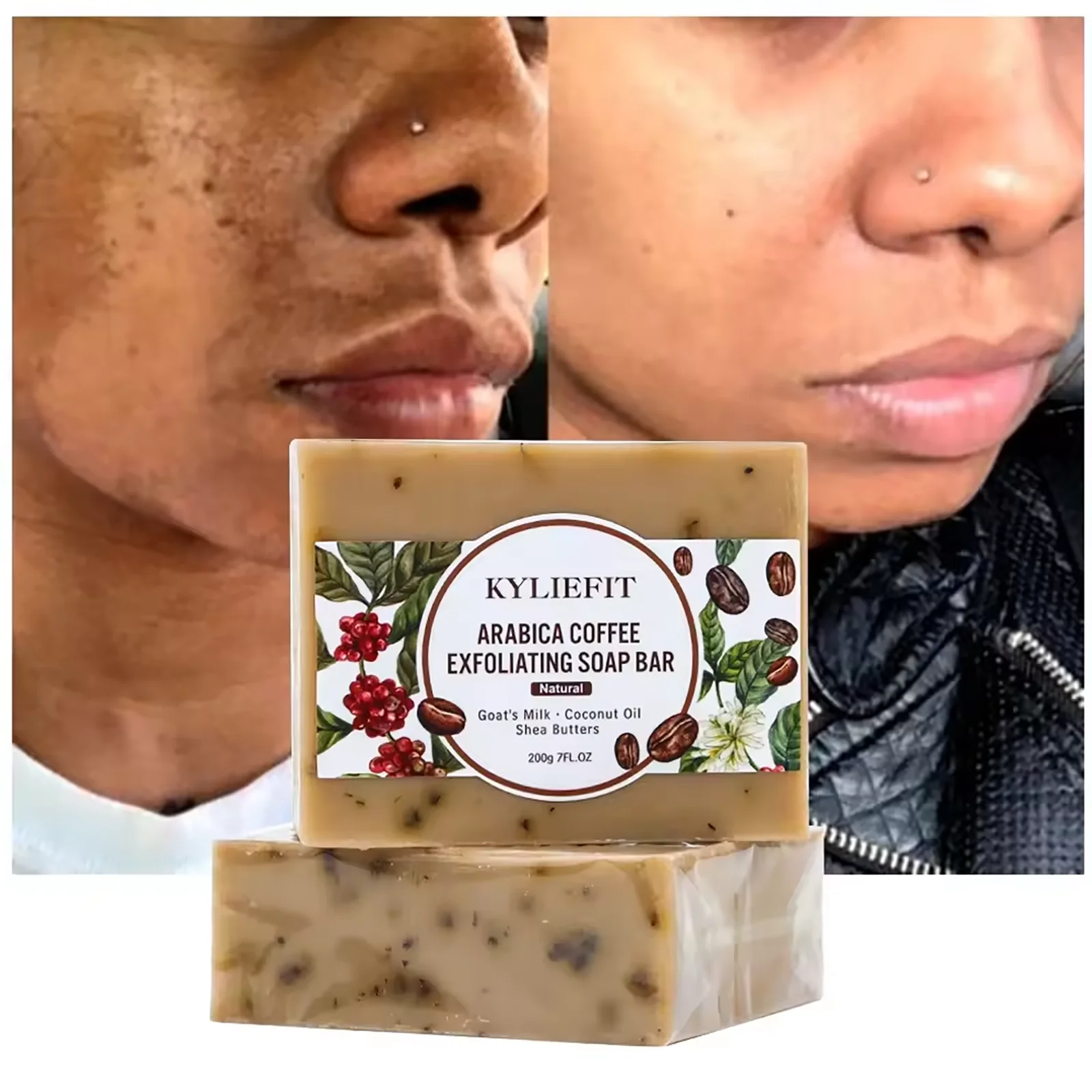 KYLIEFIT Arabica Coffee Exfoliating Soap Bar – Deep Clean & Moisturize