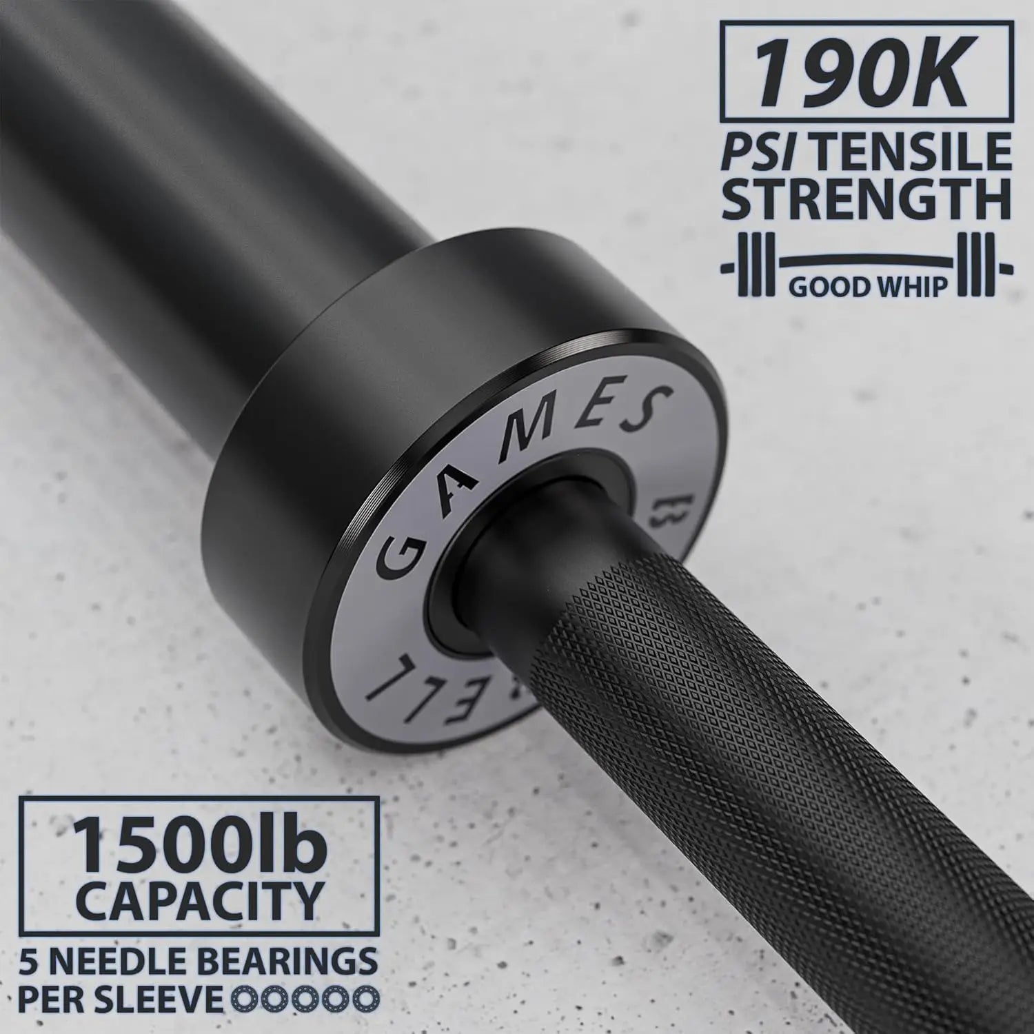 15kg & 20kg Ceramic-Coated Barbells – 1500lb Rated for Powerlifting