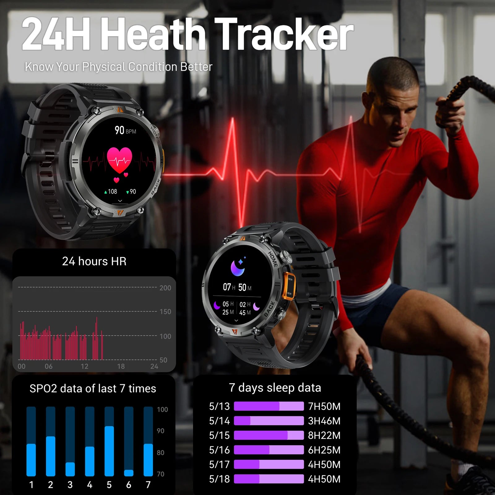 EIGIIS KE3 Smartwatch – Bluetooth Call & Health Monitor (2024 Model)