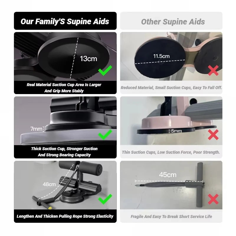 Adjustable Sit-Up Bar with Suction Cups – Ankle Support for Home Workouts