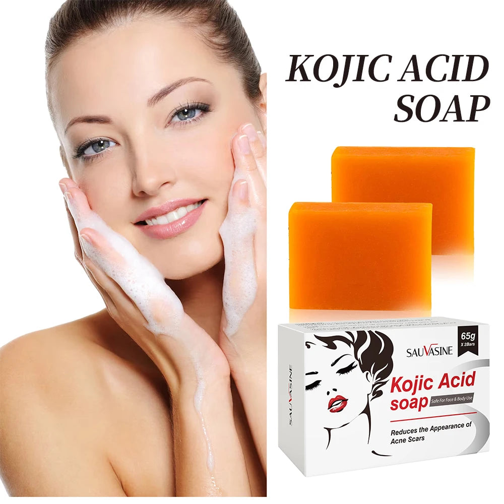 2Pcs Handmade Kojic Acid Soap – Mild Brightening Exfoliator