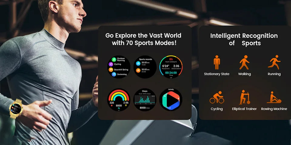 Men’s Fitness Smartwatch – Health Monitor with 1.46" HD Display