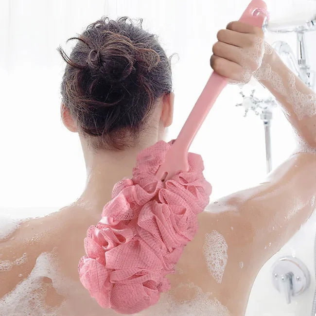 Long Handle Back Brush – Soft Mesh Body Scrubber for Shower