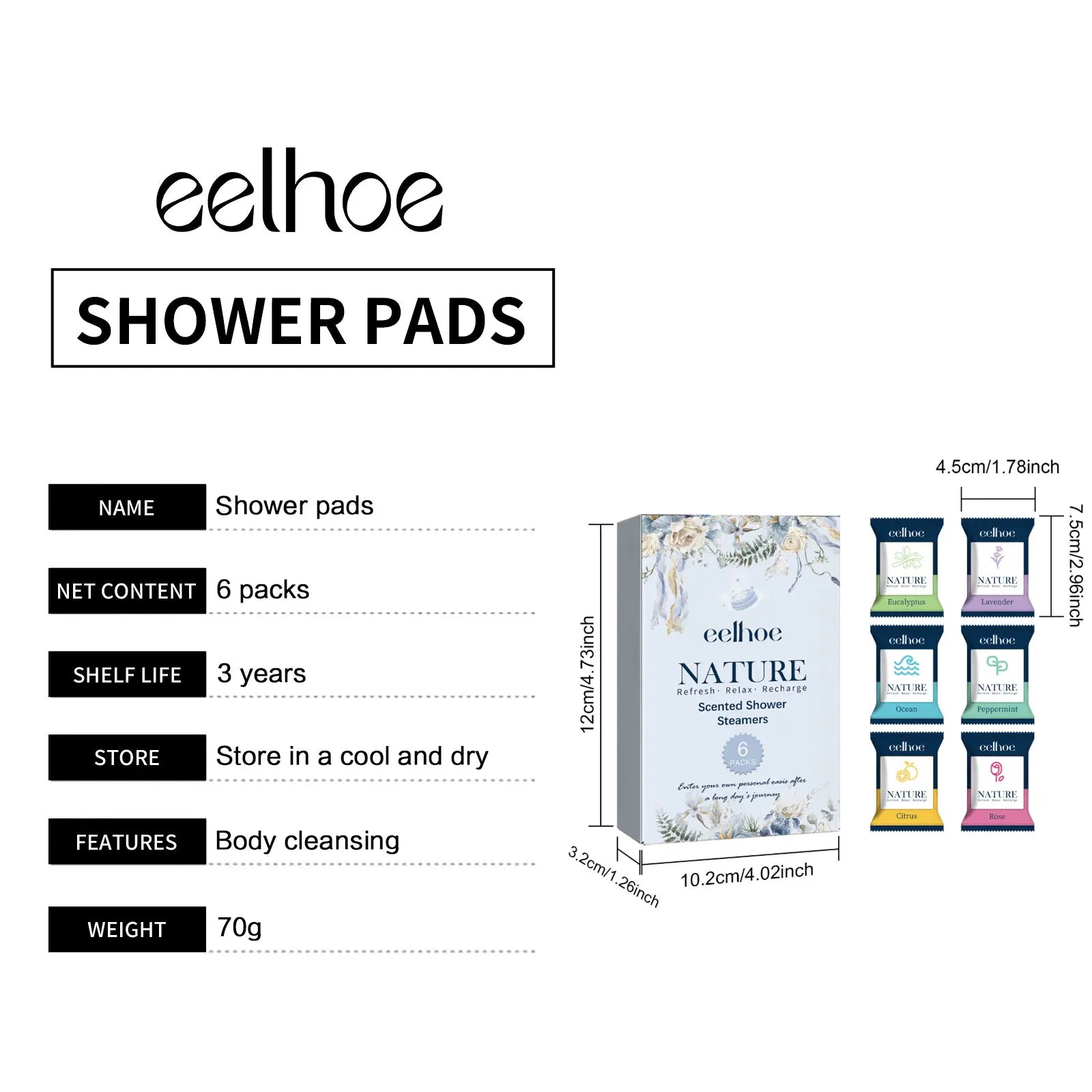 EELHOE Shower Steamers – Aromatherapy Stress Relief Tablets
