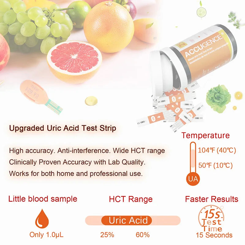 4-in-1 Test Strips for PM800 – Blood Glucose, Ketone, Hemoglobin & Uric Acid
