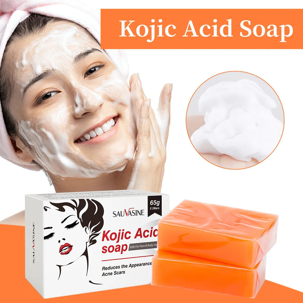 2Pcs Handmade Kojic Acid Soap – Mild Brightening Exfoliator