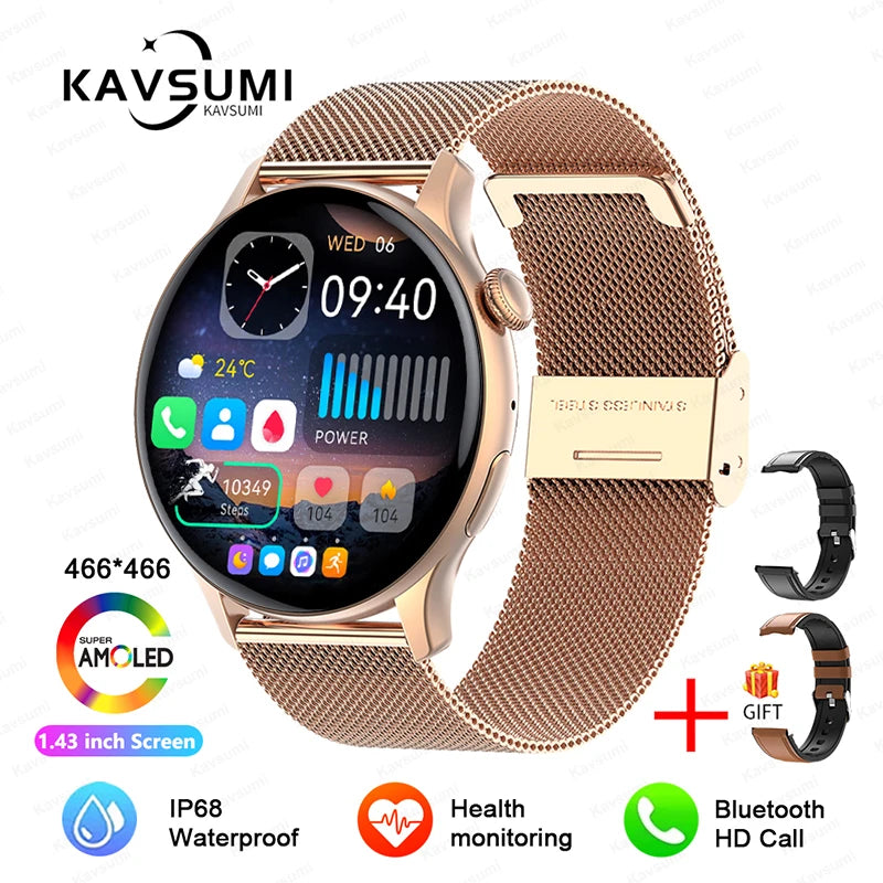 2024 NFC Smartwatch for Women – 466x466 GPS Fitness Tracker