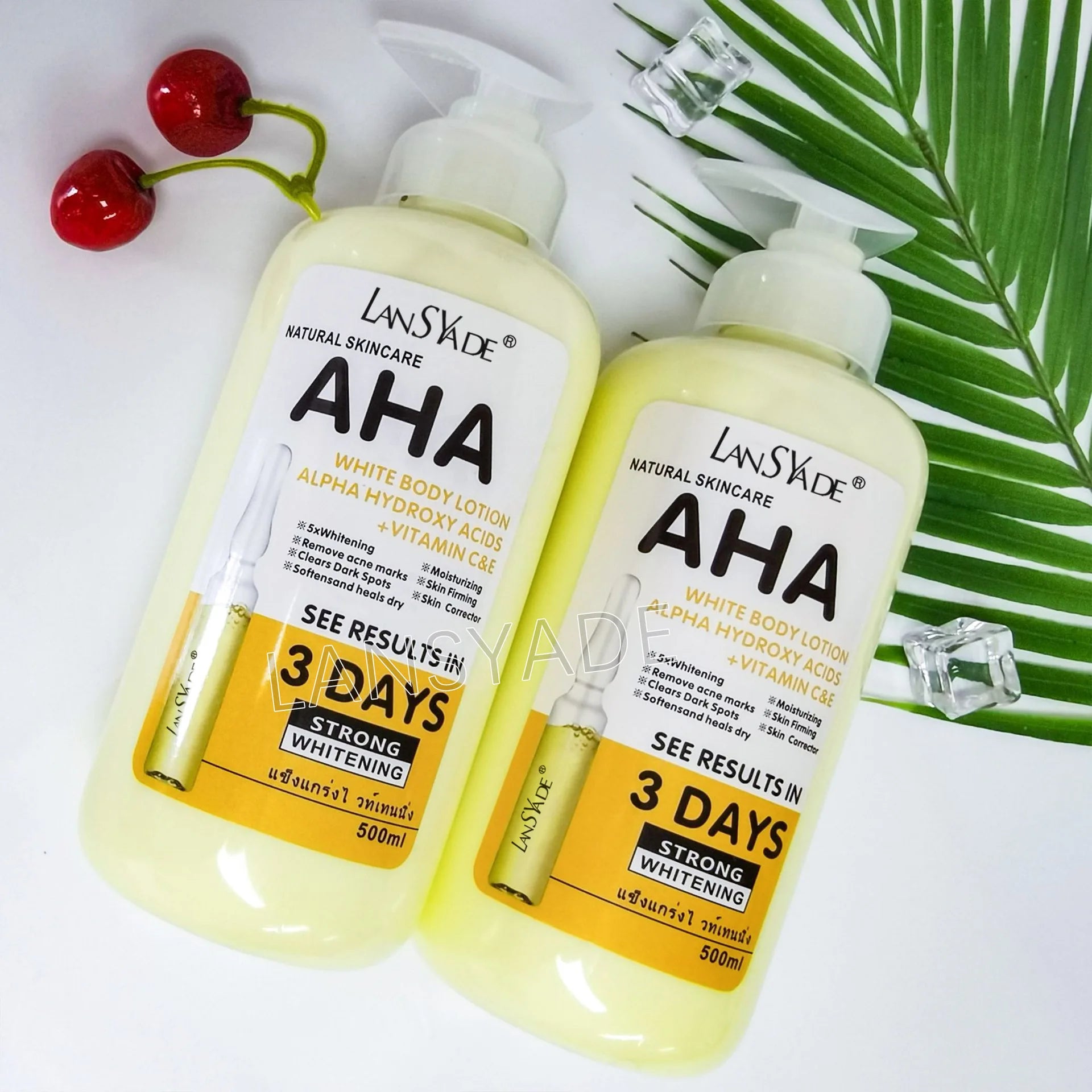 500ml Whitening Body Lotion – AHA + Vitamin C & E Brightening Cream