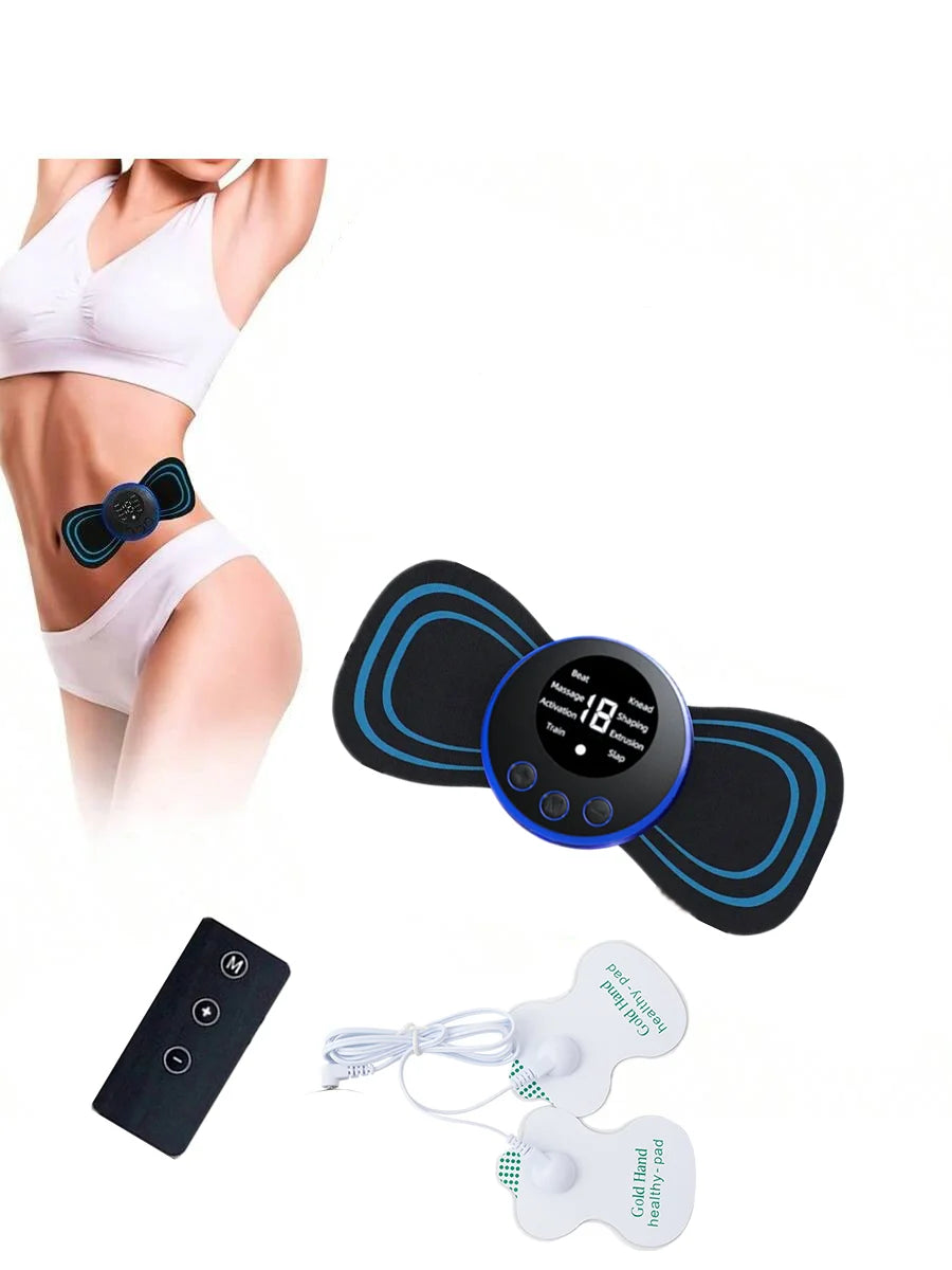 Mini Cervical Patch Massager – Portable, Multi-Mode with Remote Control