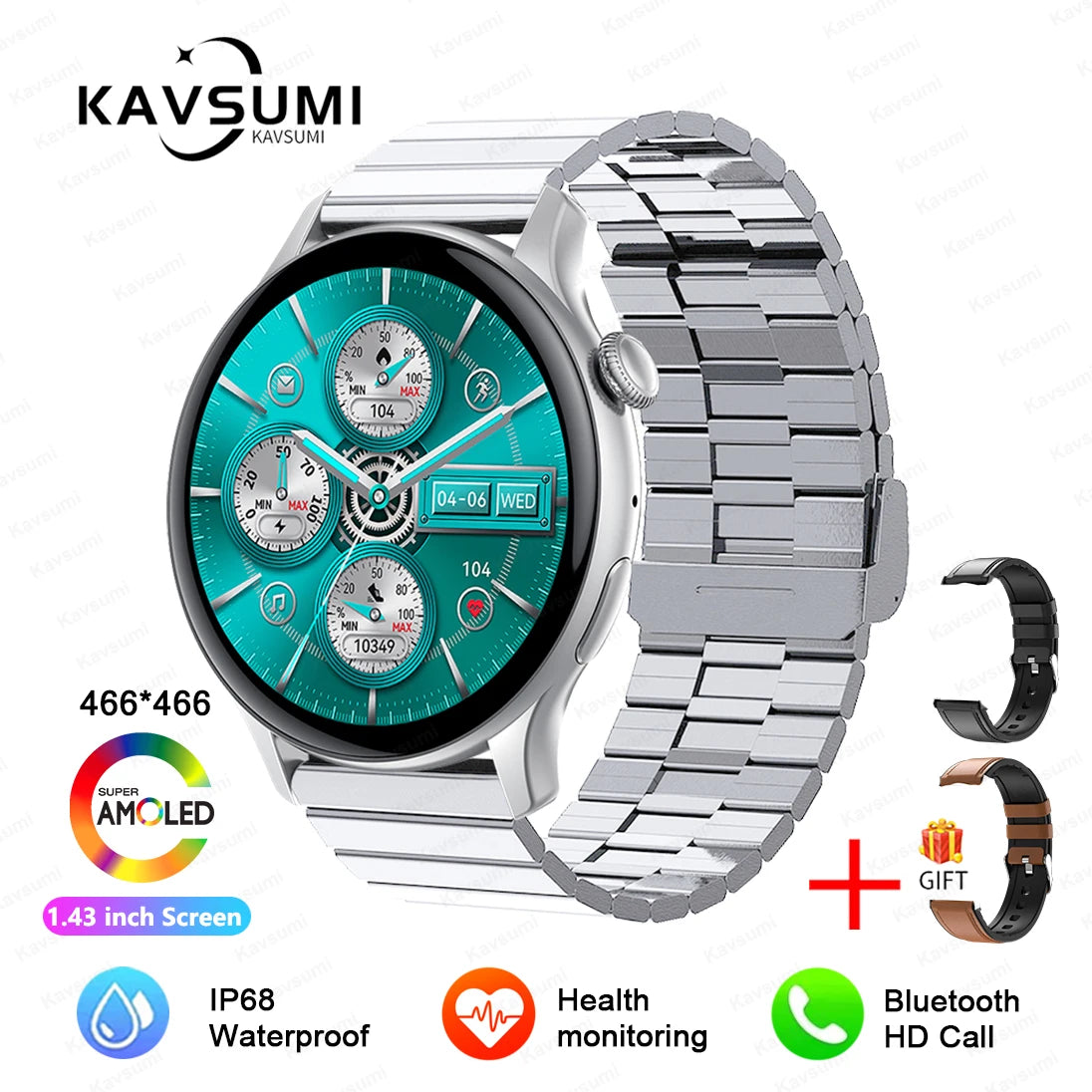 2024 NFC Smartwatch for Women – 466x466 GPS Fitness Tracker
