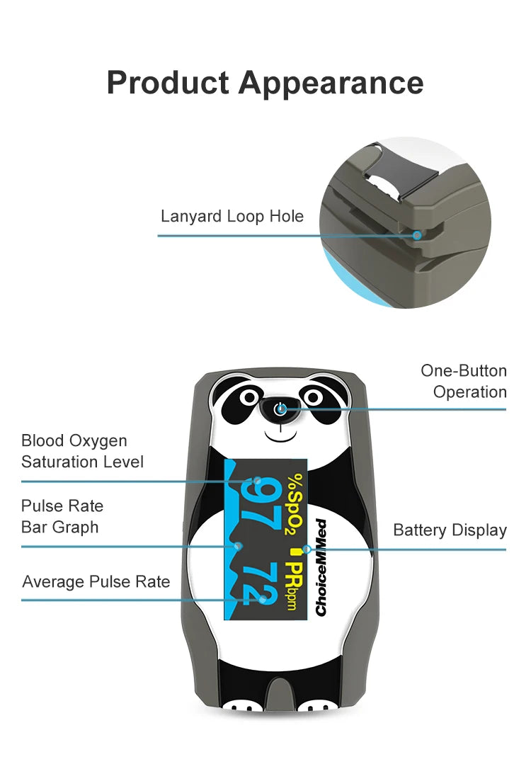Pediatric Finger Pulse Oximeter – SpO2 & Heart Rate Monitor (OLED Display)