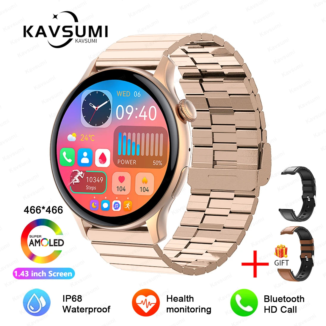 2024 NFC Smartwatch for Women – 466x466 GPS Fitness Tracker