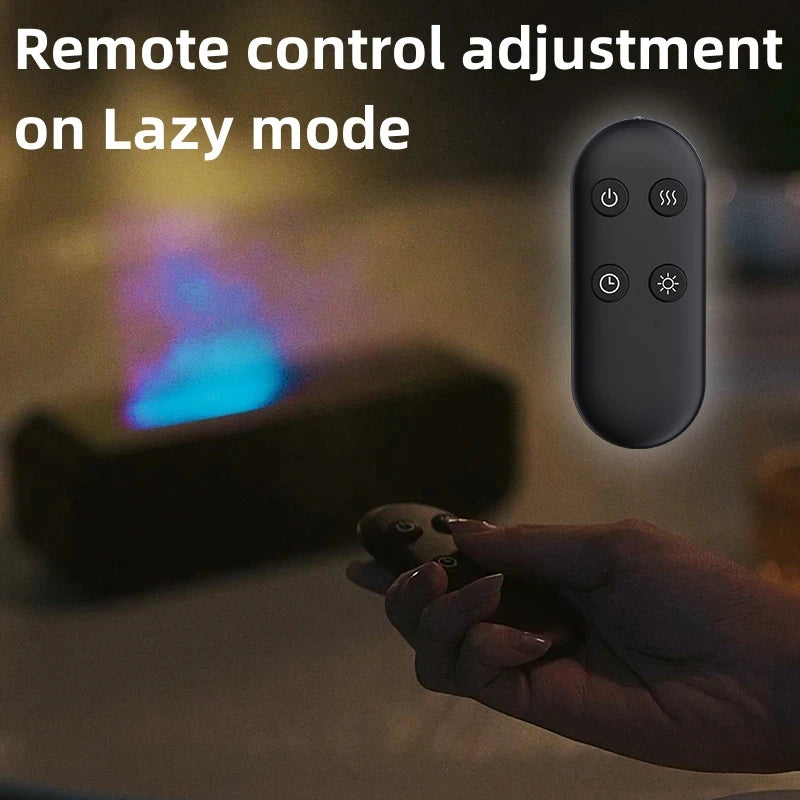 Simulated Flame Aromatherapy Diffuser – Remote Control, 7-Color LED, Timer