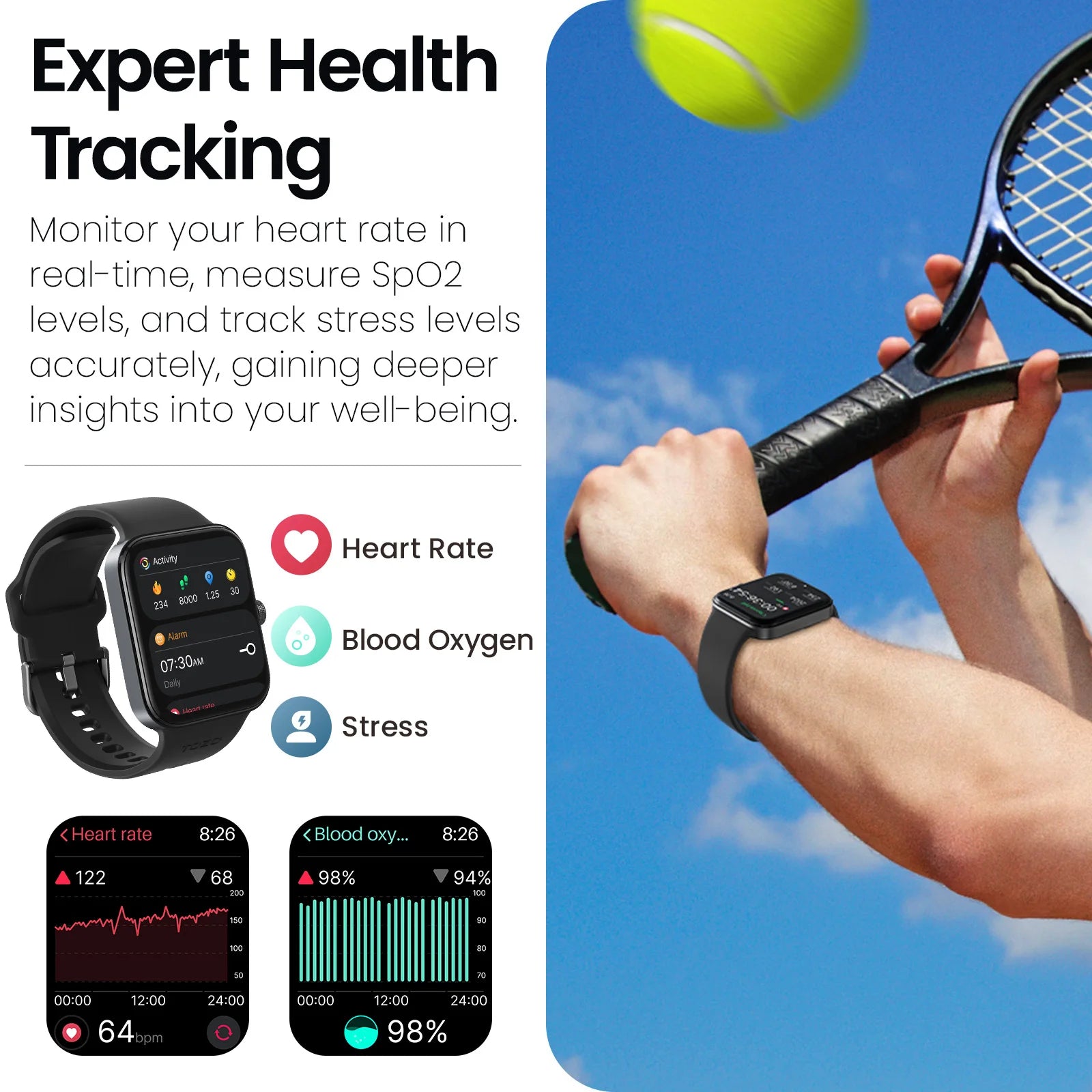 TOZO S4 AcuFit Smartwatch – 1.78" AMOLED Fitness & Health Tracker