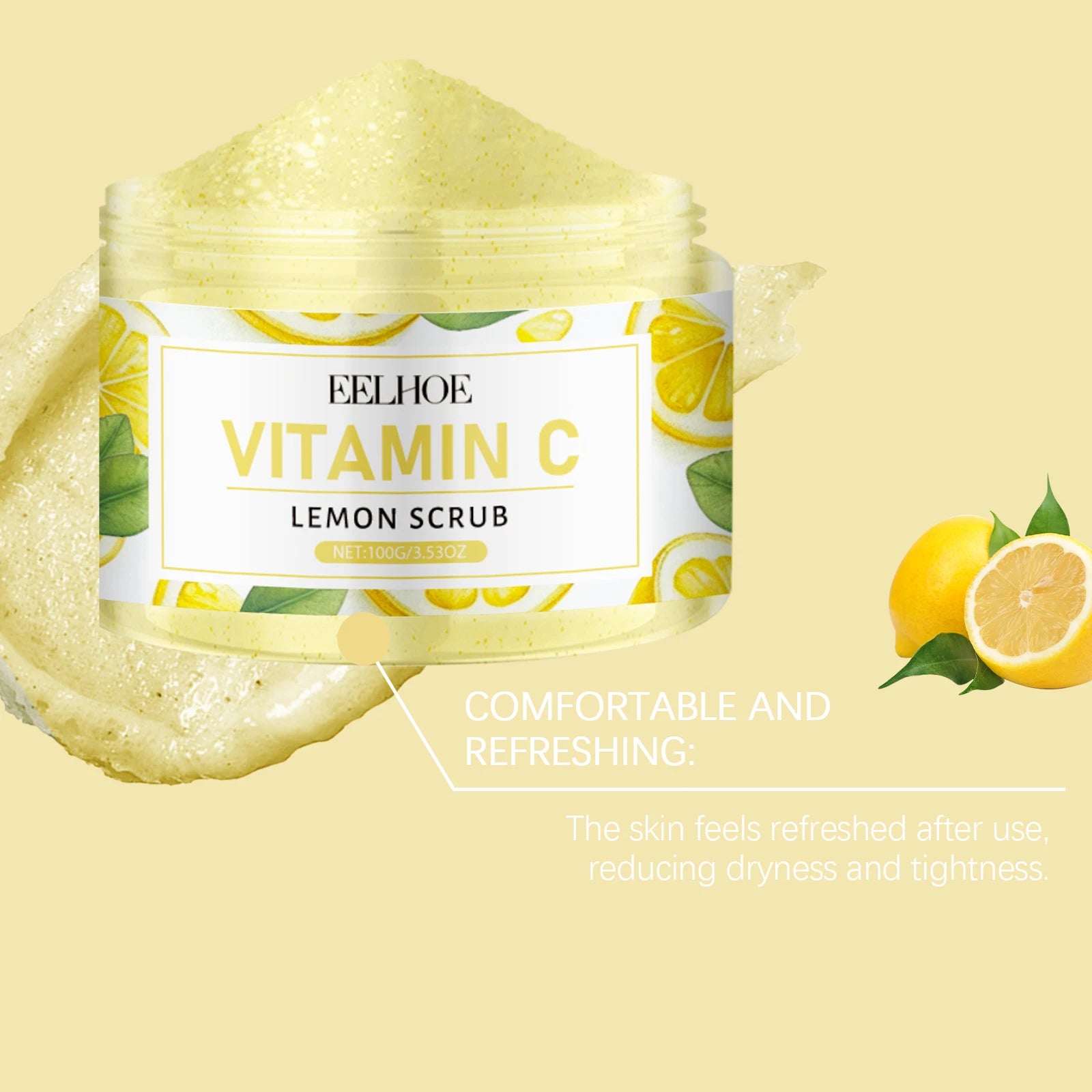 Lemon Exfoliating Sugar Scrub – Moisturizing Body Cleanser
