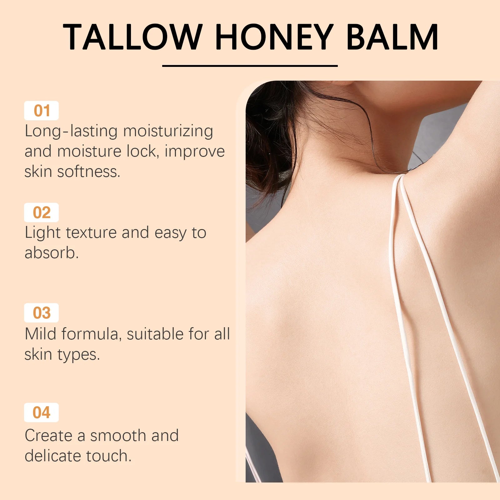 Beef Tallow Honey Moisturizer – Whipped Nourishing Face & Body Cream