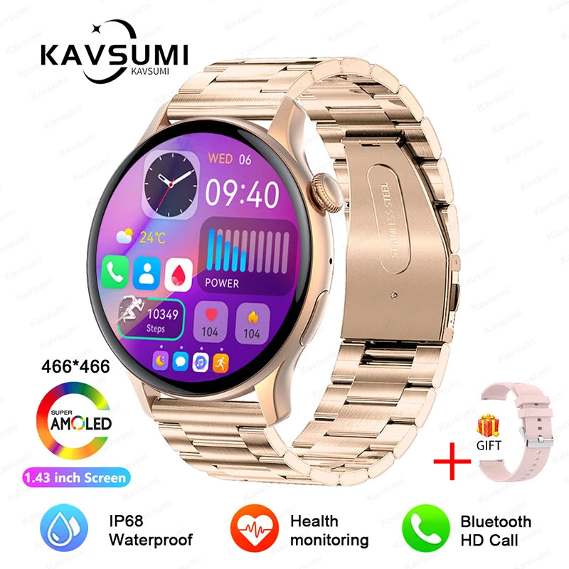 2024 NFC Smartwatch for Women – 466x466 GPS Fitness Tracker