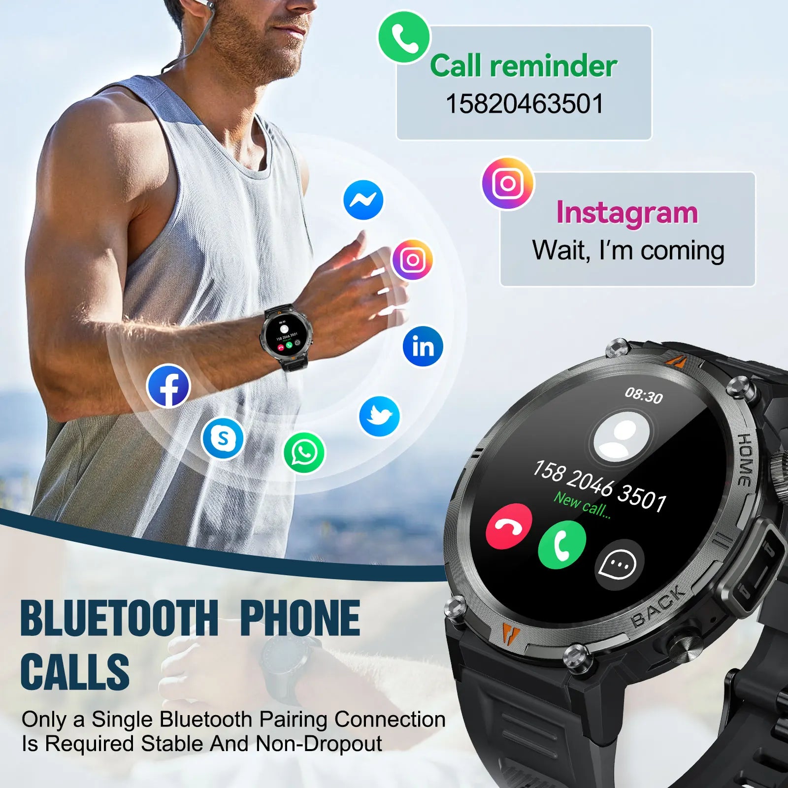 EIGIIS KE3 Smartwatch – Bluetooth Call & Health Monitor (2024 Model)