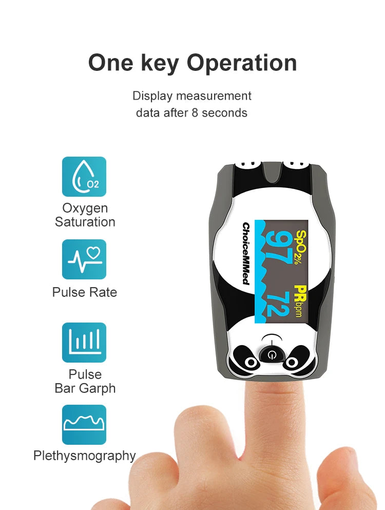 Pediatric Finger Pulse Oximeter – SpO2 & Heart Rate Monitor (OLED Display)