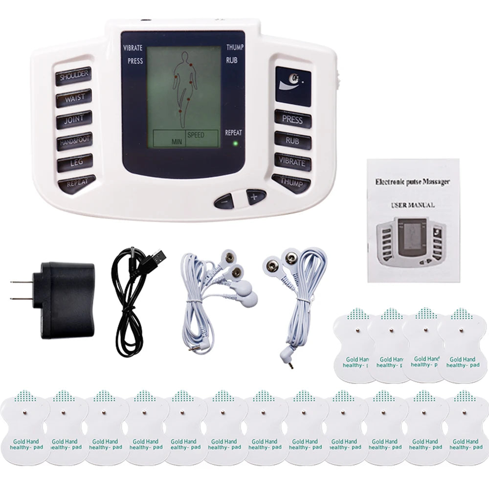 EMS TENS Muscle Stimulator – 16 Pads, 10-Level Pulse Therapy Machine