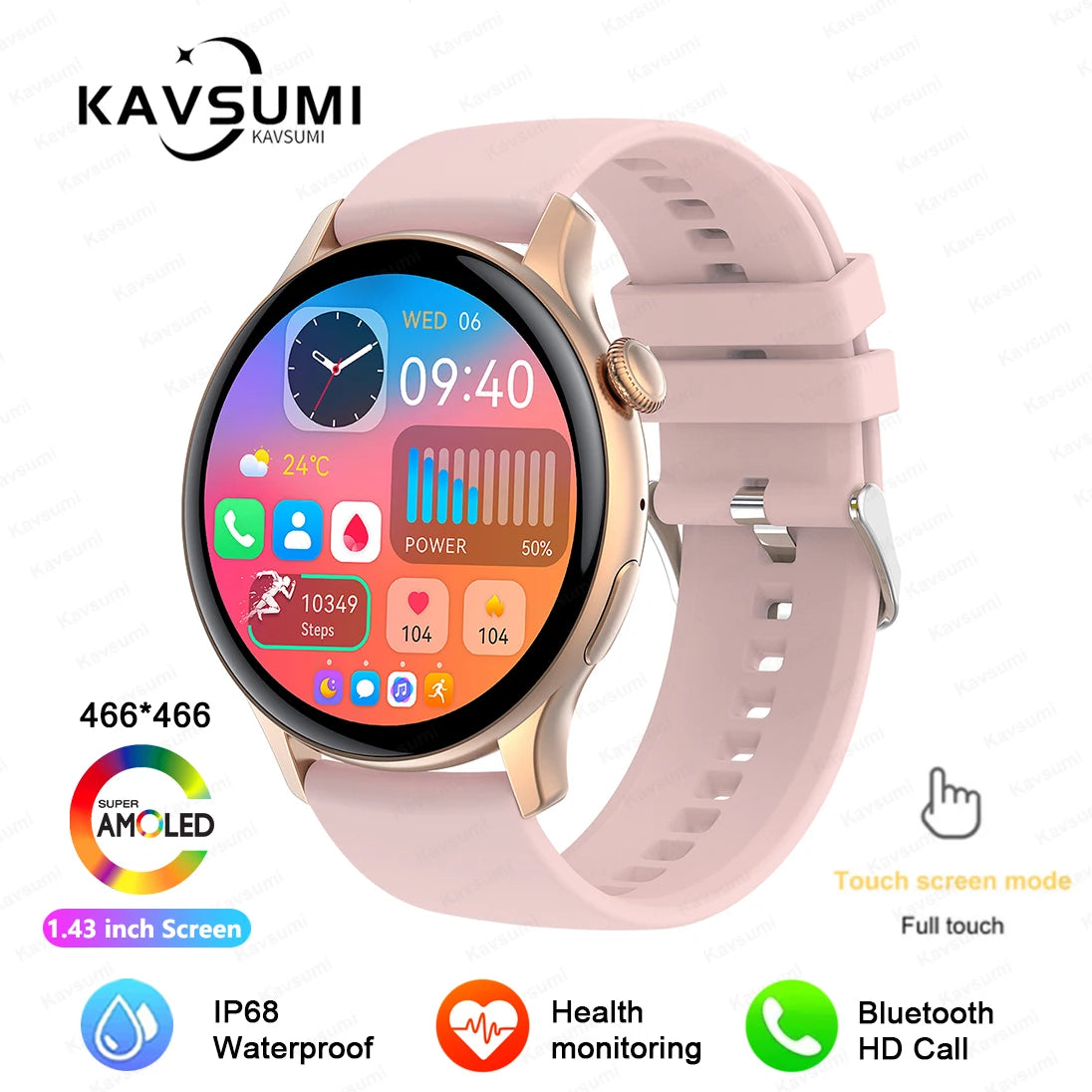 2024 NFC Smartwatch for Women – 466x466 GPS Fitness Tracker