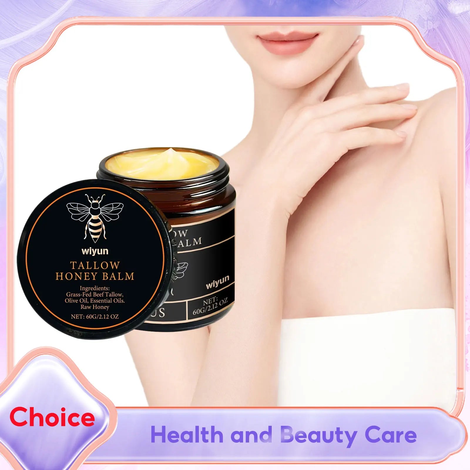 Beef Tallow Honey Moisturizer – Whipped Nourishing Face & Body Cream