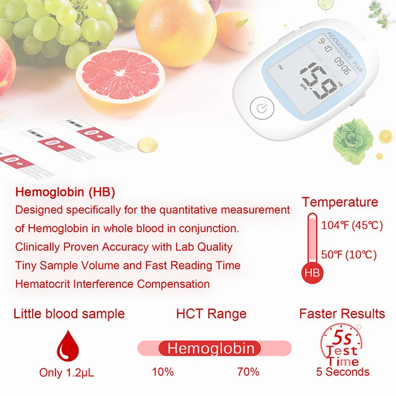4-in-1 Test Strips for PM800 – Blood Glucose, Ketone, Hemoglobin & Uric Acid
