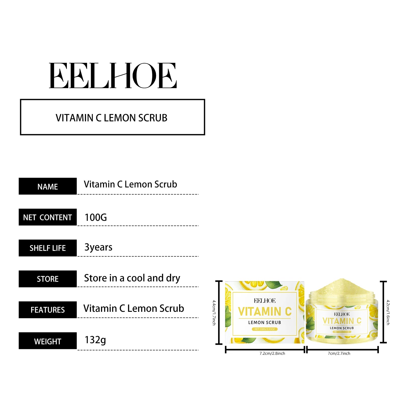 Lemon Exfoliating Sugar Scrub – Moisturizing Body Cleanser