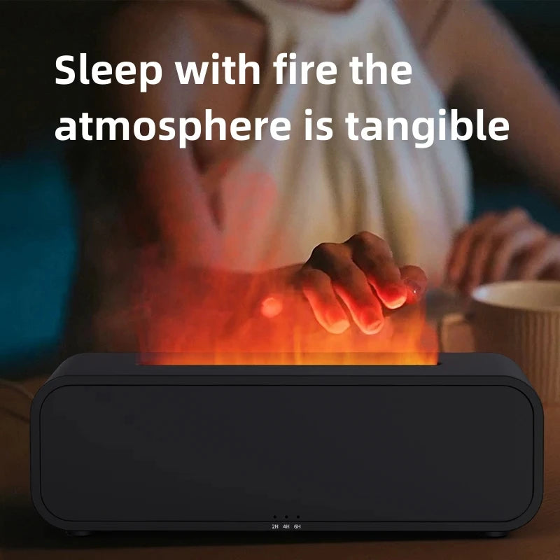 Simulated Flame Aromatherapy Diffuser – Remote Control, 7-Color LED, Timer