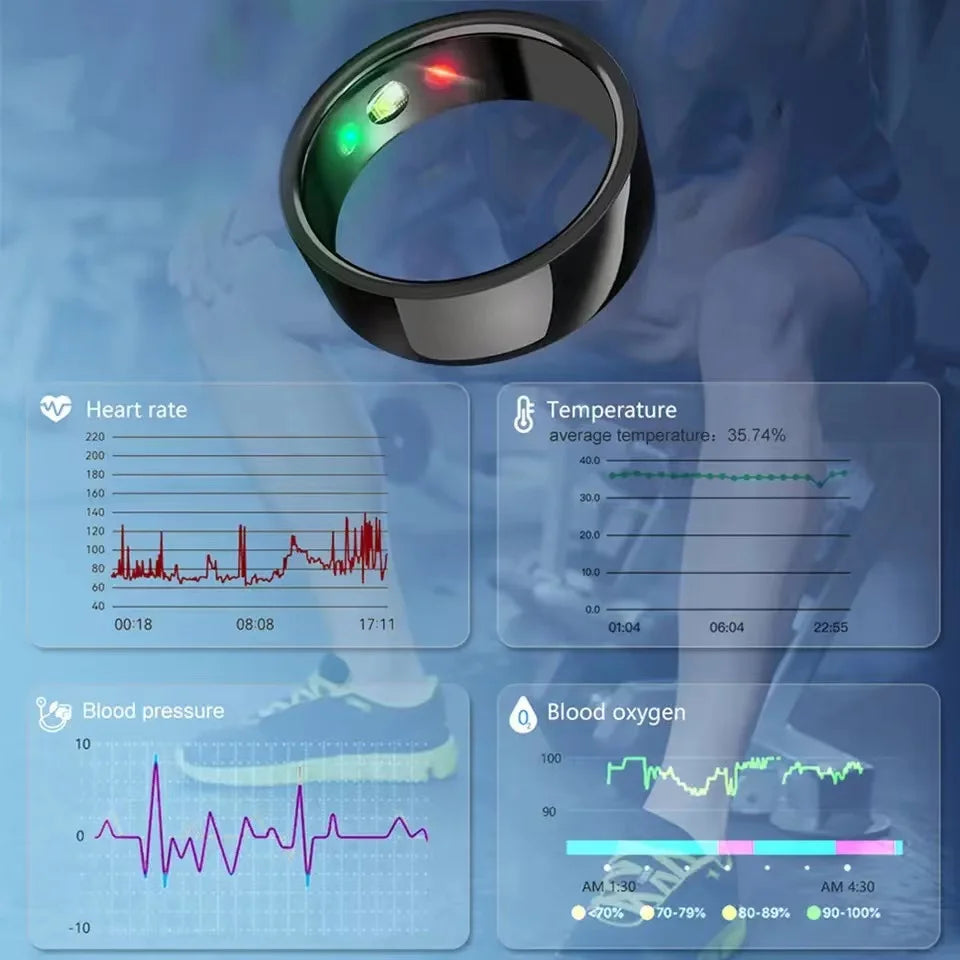 Smart Ring SR200 – Health Tracker for Heart Rate, SpO₂ & Temperature