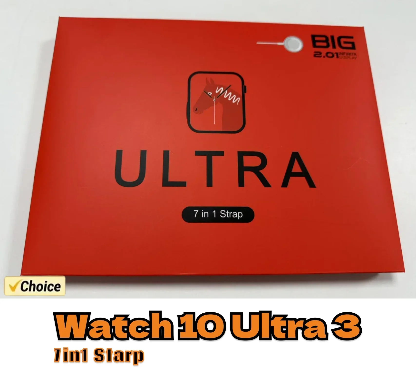 7 Watch Straps for New Watch 10 Ultra 3 – HD AMOLED Smartwatch