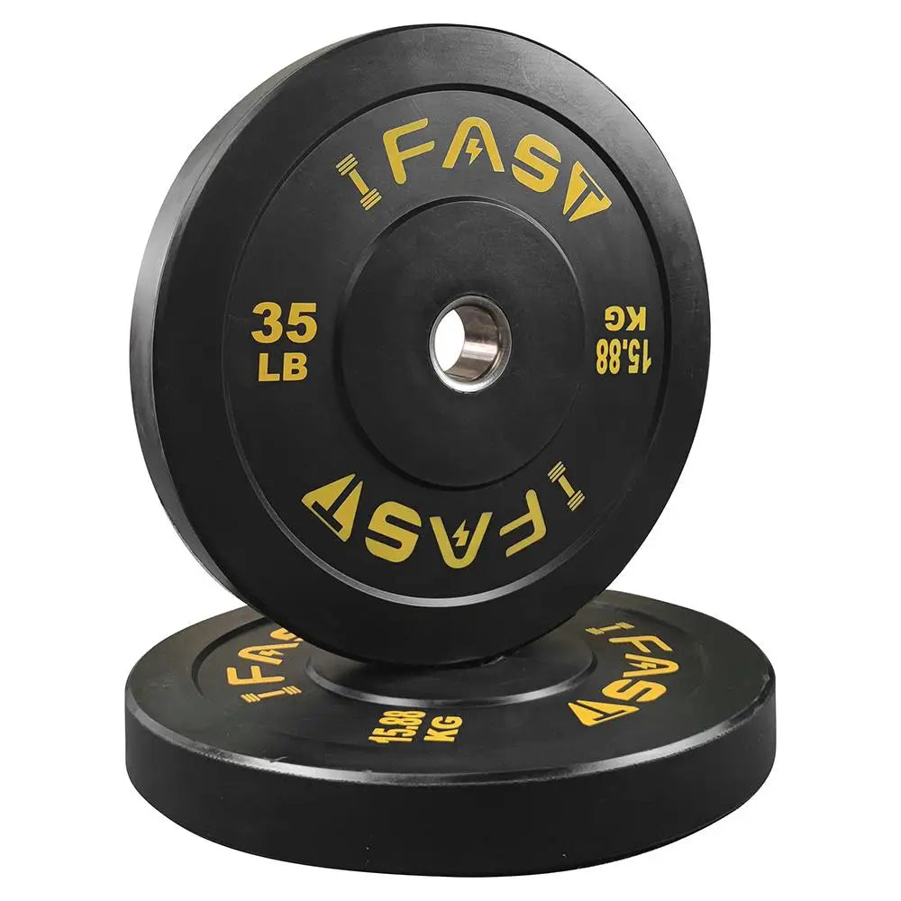 35LB Rubber Bumper Weight Plates with 2-Inch Steel Insert