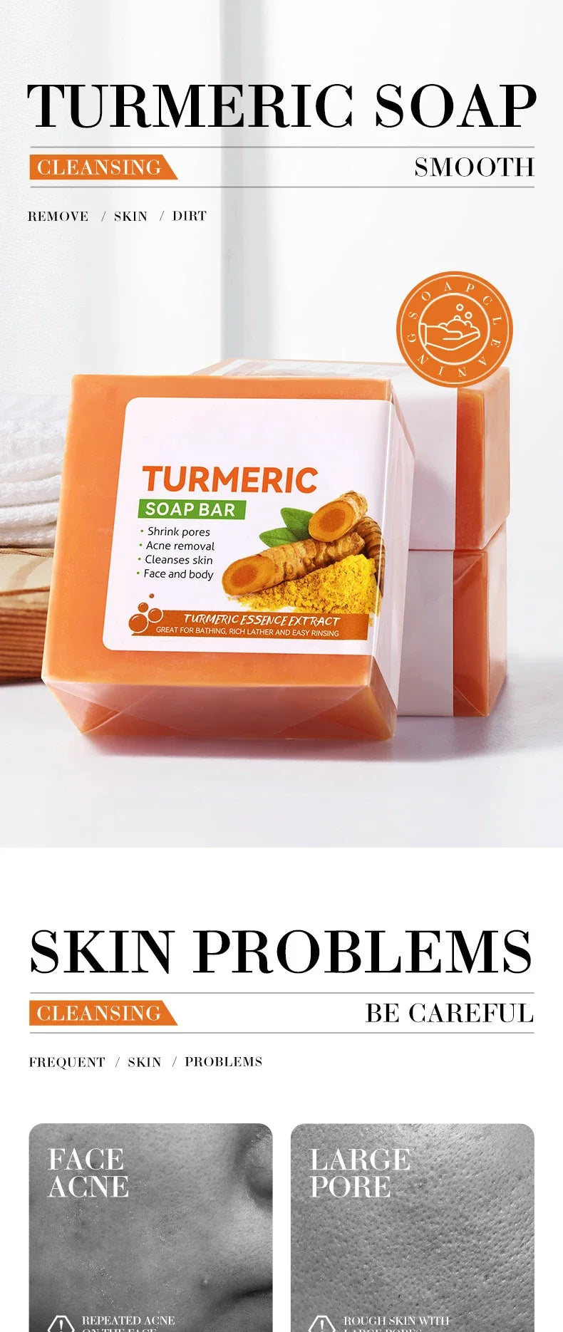 Handmade Turmeric Soap – Brightening Body & Face Cleanser