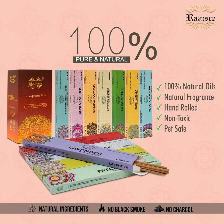 180g Organic Incense Sticks – Hand Rolled Aromatherapy Pack