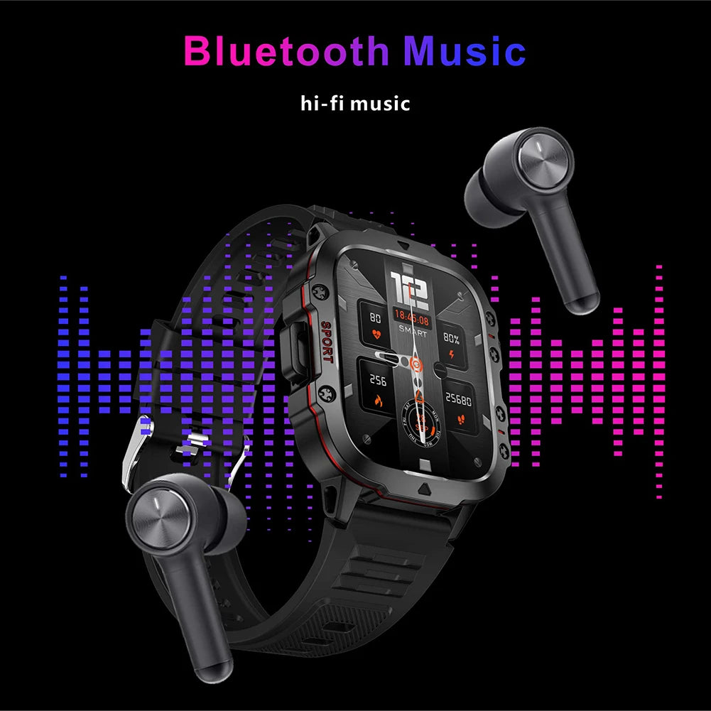 1.96" Men's Outdoor Smartwatch – AI Voice, Health Monitor, 3ATM Waterproof