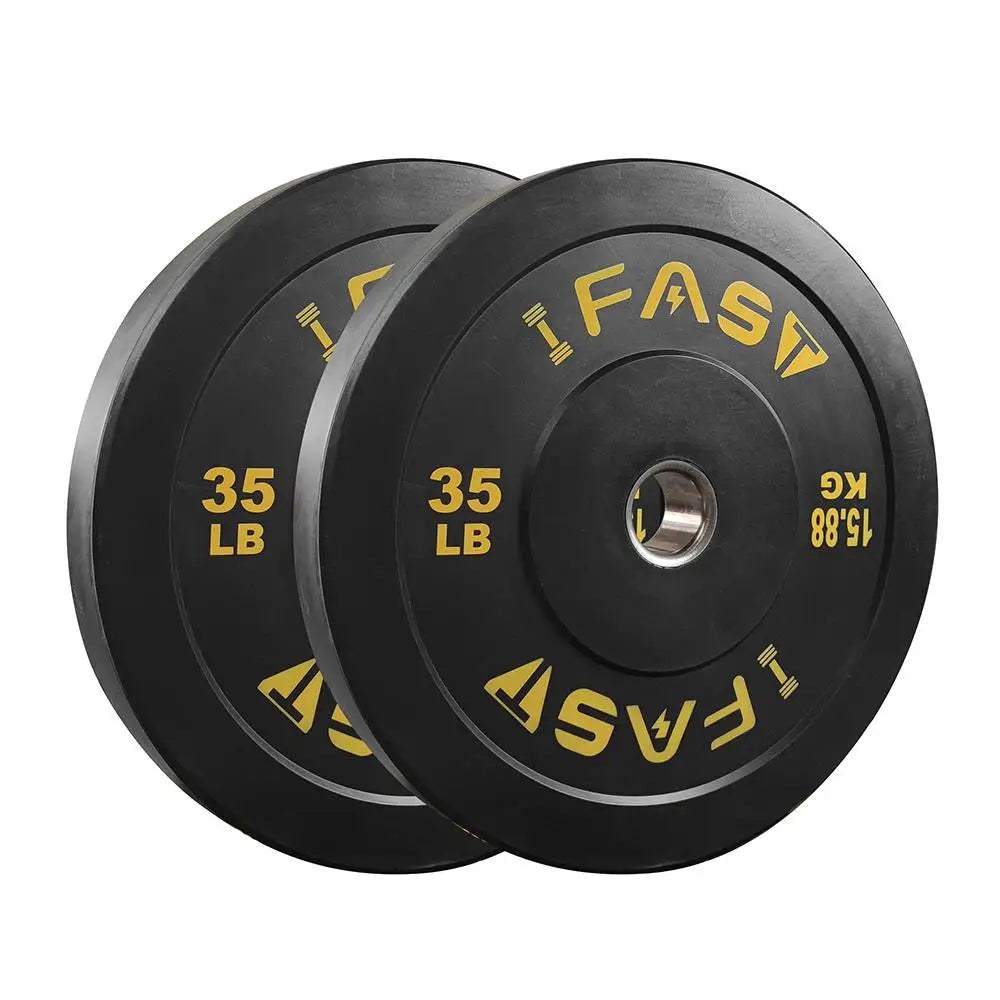 35LB Rubber Bumper Weight Plates with 2-Inch Steel Insert