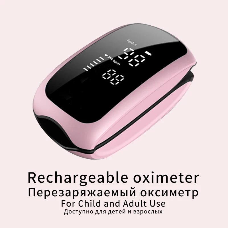 Rechargeable Finger Pulse Oximeter – SpO₂ & Heart Rate Monitor with LED Display