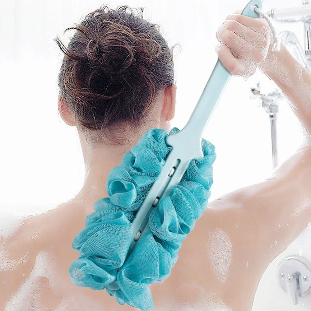 Long Handle Back Brush – Soft Mesh Body Scrubber for Shower