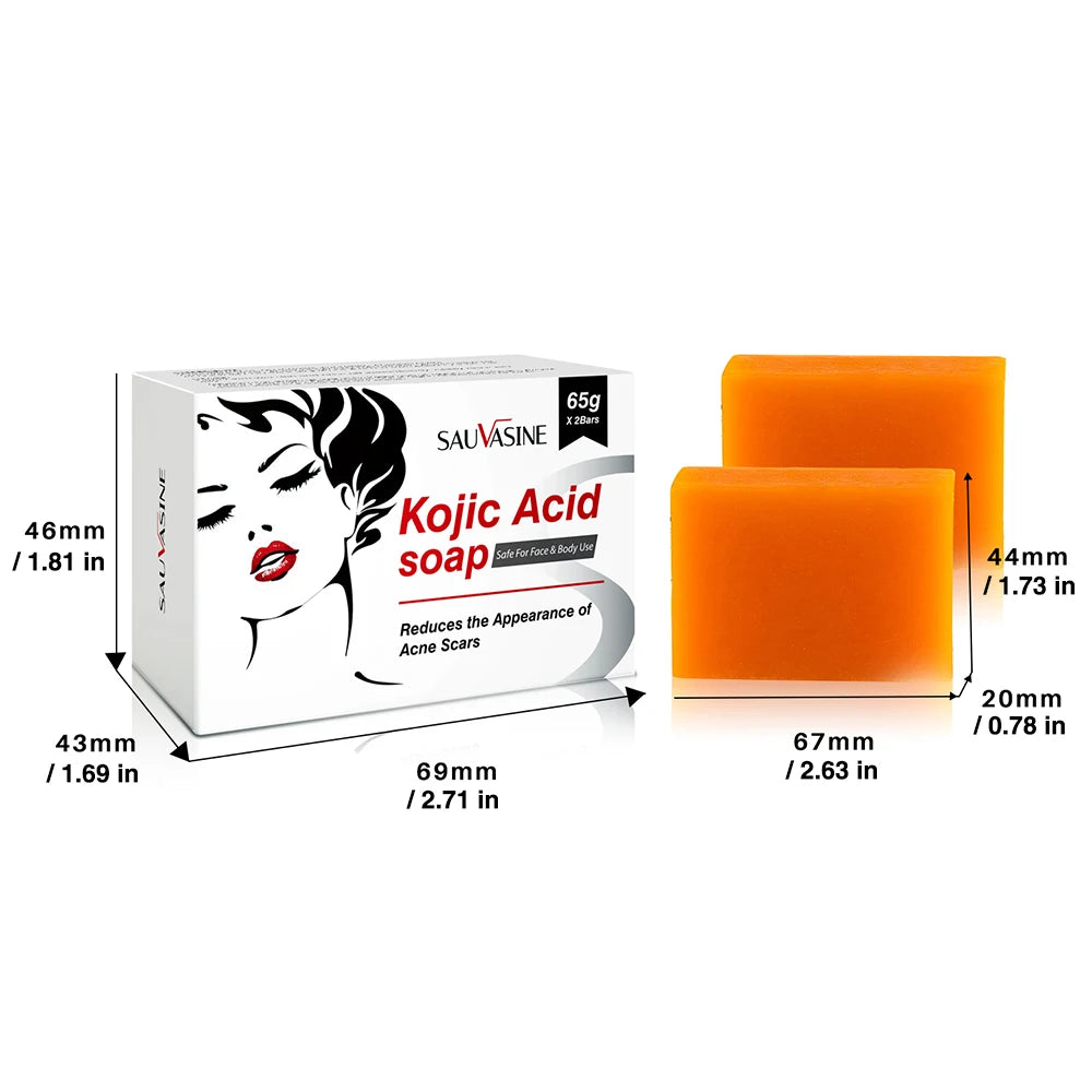 2Pcs Handmade Kojic Acid Soap – Mild Brightening Exfoliator