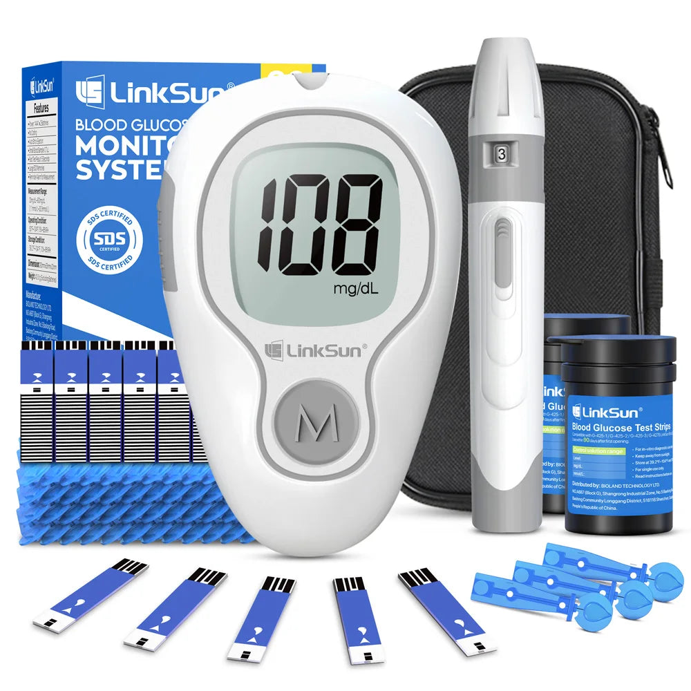 LinkSun G-425-3 Blood Glucose Meter Kit – No Code Test Strips
